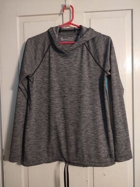 Under Armour HeatGear Gray Heather Knit Pullover Hoodie Loose women's Small